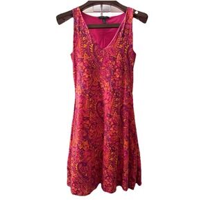 Lauren Ralph Lauren  M P Stretch Multicolor A-Line‎ V Neck Sleeveless Shapely